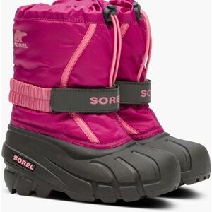 Sorel Kids' Flurry Waterproof Snow Boot Deep Blush Tropic Pink